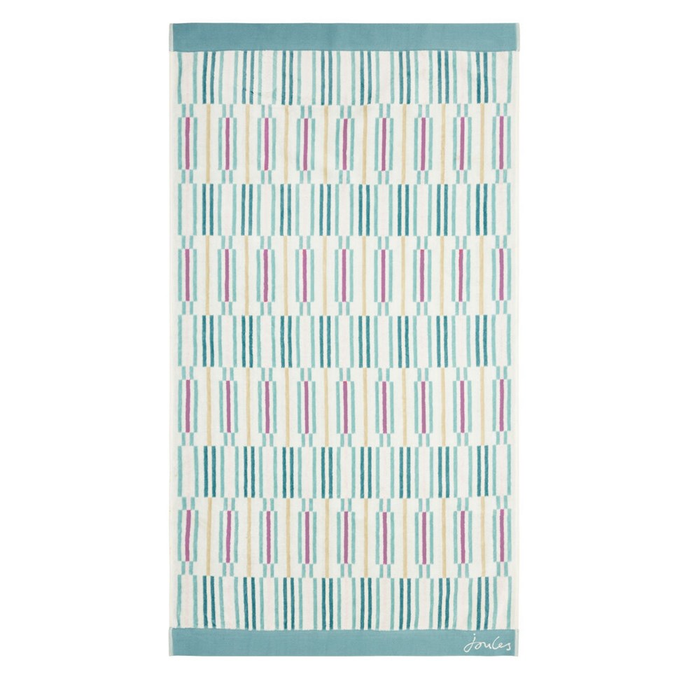 Collector Geo Cotton Towels by Joules in Aqua Blue